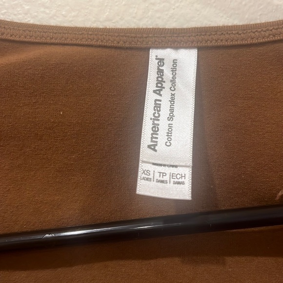 American Apparel low cut - xs bodysuit in brown NWT - Picture 1 of 4